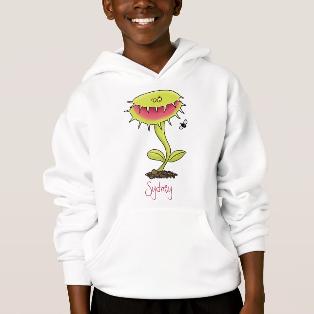 Funny carnivorous Venus fly trap plant cartoon (Front)