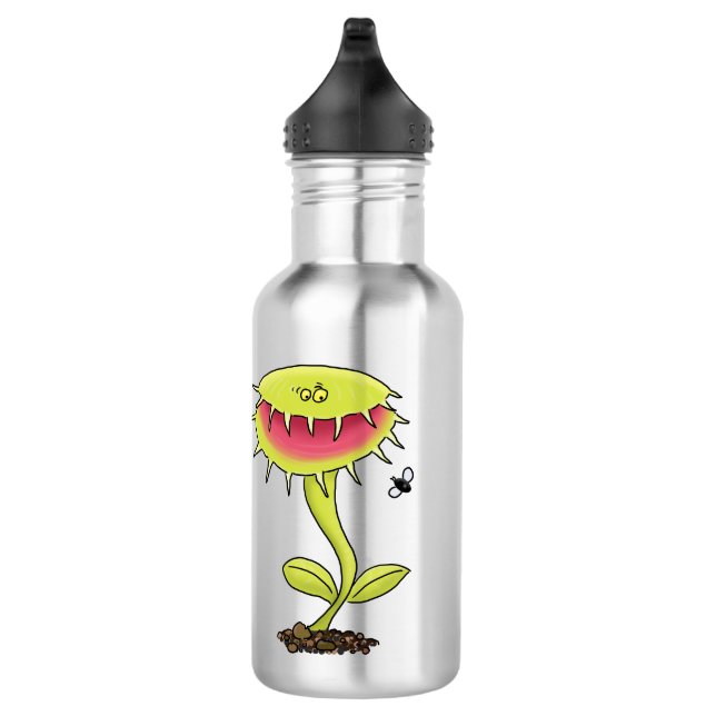 Funny carnivorous Venus fly trap plant cartoon 532 Ml Water Bottle (Right)