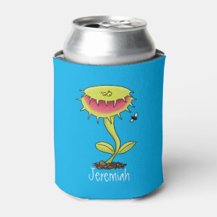 Funny carnivorous Venus fly trap plant cartoon Can Cooler