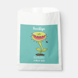 Funny carnivorous Venus fly trap plant cartoon Favour Bags