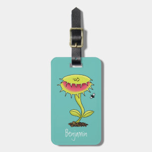 Funny carnivorous Venus fly trap plant cartoon Luggage Tag
