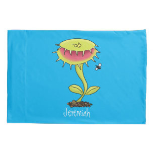 Funny carnivorous Venus fly trap plant cartoon Pillowcase