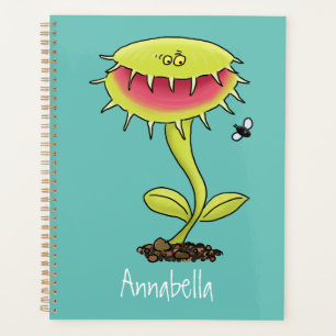 Funny carnivorous Venus fly trap plant cartoon Planner