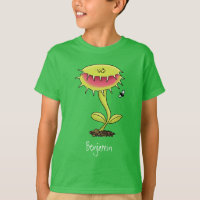 Funny carnivorous Venus fly trap plant cartoon