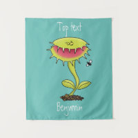 Funny carnivorous Venus fly trap plant cartoon
