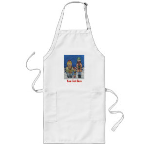 funny carol singers snow scene christmas design long apron