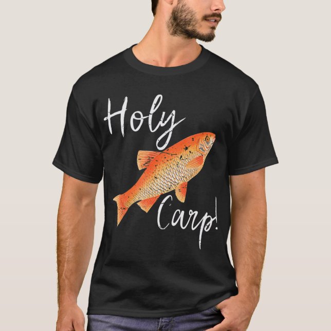 Funny Carp Holy Carp  Fishing Fish Gift T-Shirt (Front)