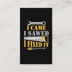 Funny Carpenter Saw Handyman Workshop Tools Business Card