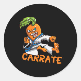 Funny Carrate Carrot Karate Mail Martial Arts Mart Classic Round Sticker