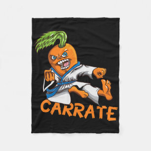 Funny Carrate Carrot Karate Mail Martial Arts Mart Fleece Blanket