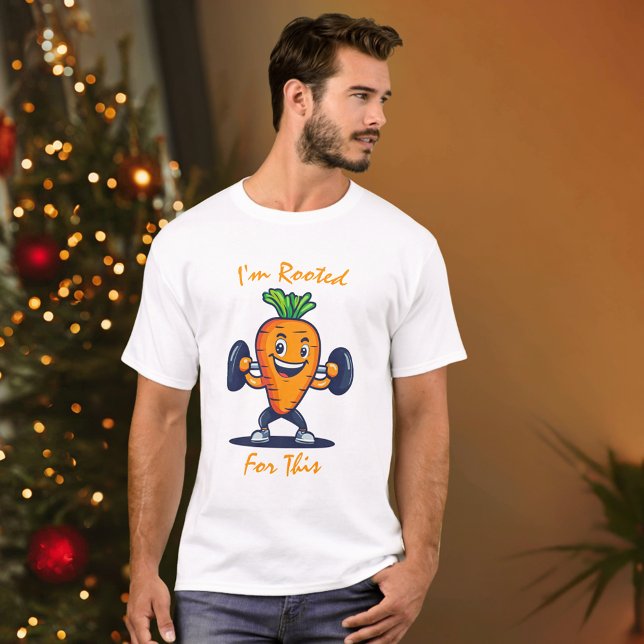 Funny Carrot Gym T-Shirt - I'm Rooted for This Fit (Creator Uploaded)