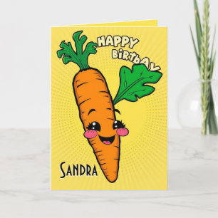 Funny Carrot  Happy Birthday  Card