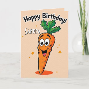 Funny Carrot  Happy Birthday  Card