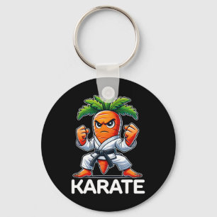 Funny Carrot Martial Arts Fighter Black Belt Karat Key Ring