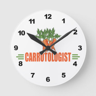 Funny Carrots Round Clock