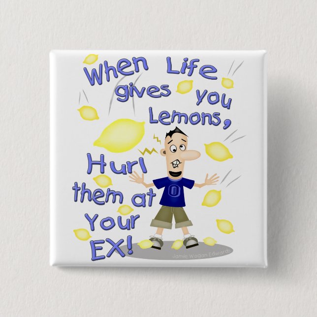 Funny Cartoon 15 Cm Square Badge (Front)