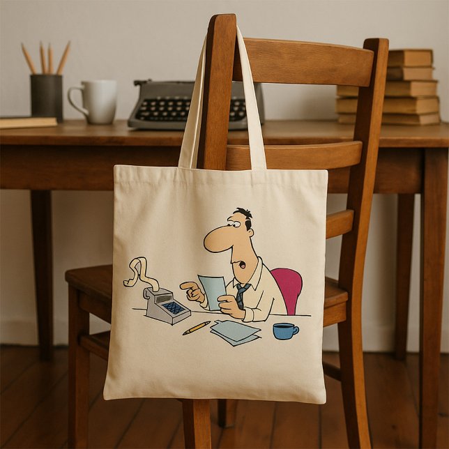 Funny Cartoon Accountant Office Humour  Tote Bag (Creator Uploaded)