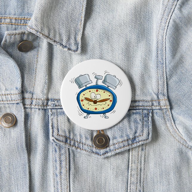 Funny Cartoon Alarm Clock Quirky Waking Up 7.5 Cm Round Badge (Creator Uploaded)