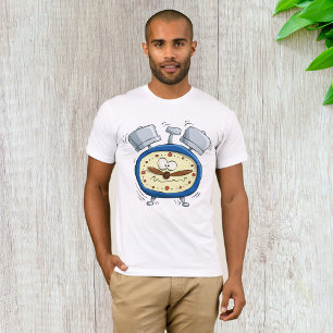 Funny Cartoon Alarm Clock Quirky Waking Up T-Shirt