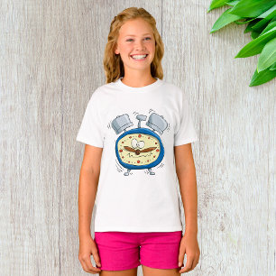 Funny Cartoon Alarm Clock Quirky Waking Up T-Shirt