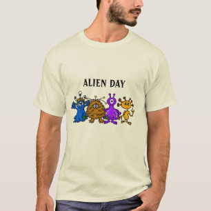Funny Cartoon Aliens All Around T-Shirt
