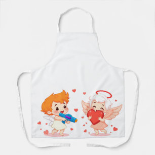 Funny cartoon angels gift for love you apron