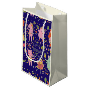 Funny Cartoon Animals Sing Happy Birthday   Small Gift Bag