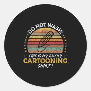 Funny Cartoon Artist, Cartoon Drawings Quote Graph Classic Round Sticker
