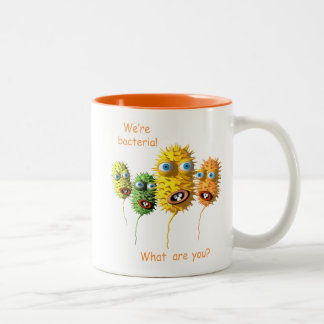 Funny Cartoon bacteria Two-Tone Coffee Mug