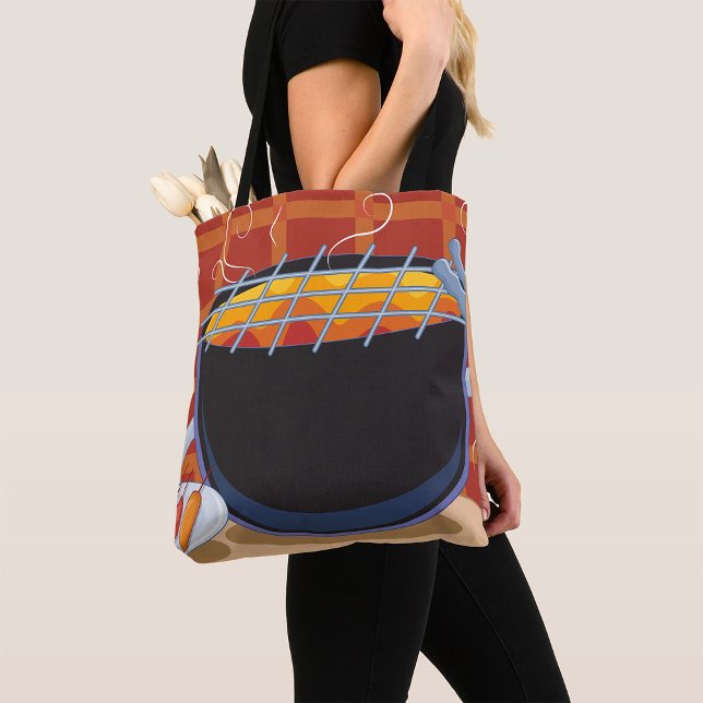 Funny Cartoon BBQ Grill with Tongs and Skewers  Tote Bag (Creator Uploaded)