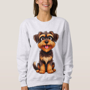 Funny Cartoon Belgian Griffon Dog Face Cute Puppy  Sweatshirt