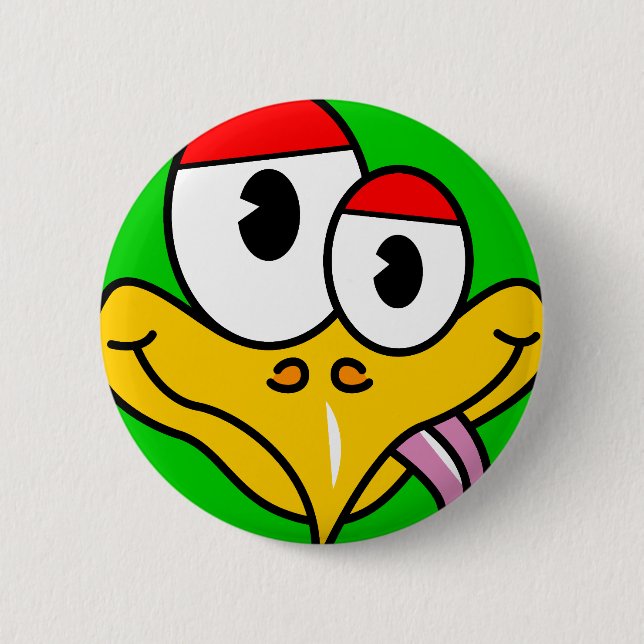Funny Cartoon Bird 6 Cm Round Badge (Front)