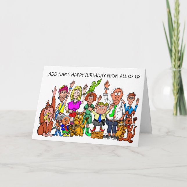 Funny cartoon birthday card (Front)