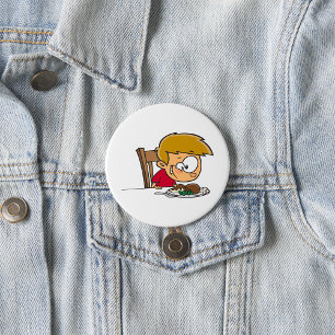 Funny Cartoon Boy Excited for Dinner  7.5 Cm Round Badge
