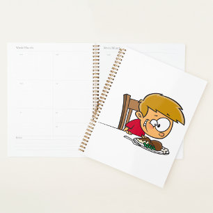 Funny Cartoon Boy Excited for Dinner Planner