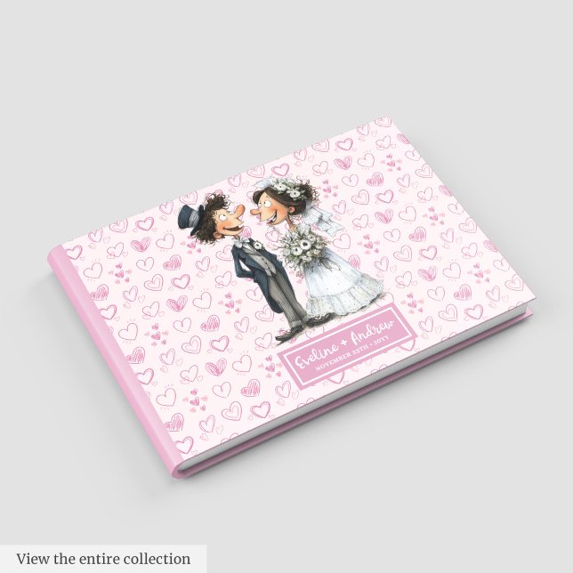 Funny Cartoon Bride and Groom Guestbook (Funny Cartoon Bride and Groom Guestbook)