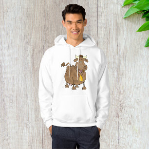 Funny Cartoon Brown Cow with Bell Farm Animal Hoodie