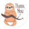 Funny Cartoon Brown Cute Sloth Thank You Square St