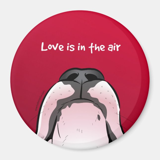 Funny cartoon Bull Terrier Fridge Magnet (Front)