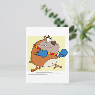 Funny Cartoon Bulldog Boxer Dog Card