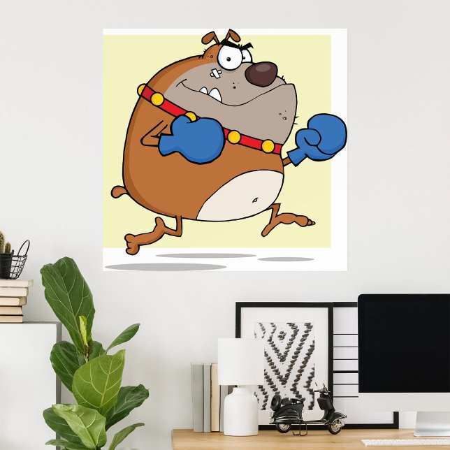 Funny Cartoon Bulldog Boxer Dog Poster (Creator Uploaded)