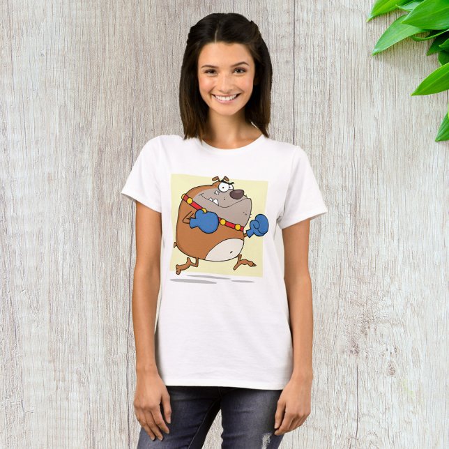 Funny Cartoon Bulldog Boxer Dog T-Shirt (Creator Uploaded)