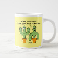 Funny Cartoon Cactus in Pot Bright Yellow Sunshine