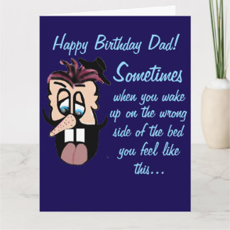 Funny Cartoon Caricature Happy Birthday Dad! Card