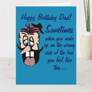 Funny Cartoon Caricature Happy Birthday Dad! Card