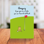 Funny Cartoon Cat Golf Joke Birthday  Card<br><div class="desc">👉 Put a smile on a face with this funny cat playing golf birthday card! #zazzlemade - Simply click to personalise this design 🔥 My promises - This design has unique hand drawn elements (drawn my me!) - It is designed with you in mind 🙏 Thank you for supporting my...</div>