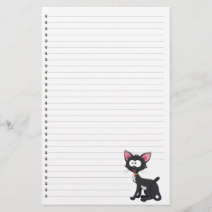 Funny Cartoon Cat Lined Pet Stationery