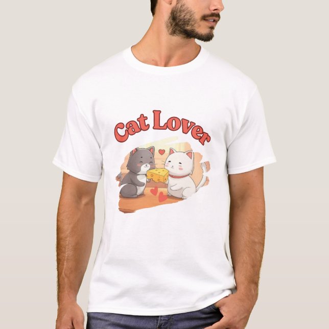 Funny Cartoon Cat Lover Humour Trendy Design  T-Shirt (Front)
