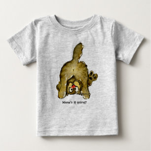 Funny Cartoon Cat Meow's it Going? Baby T-Shirt