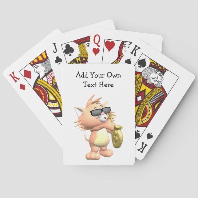 Funny Cartoon Cat Playing Cards (Back)